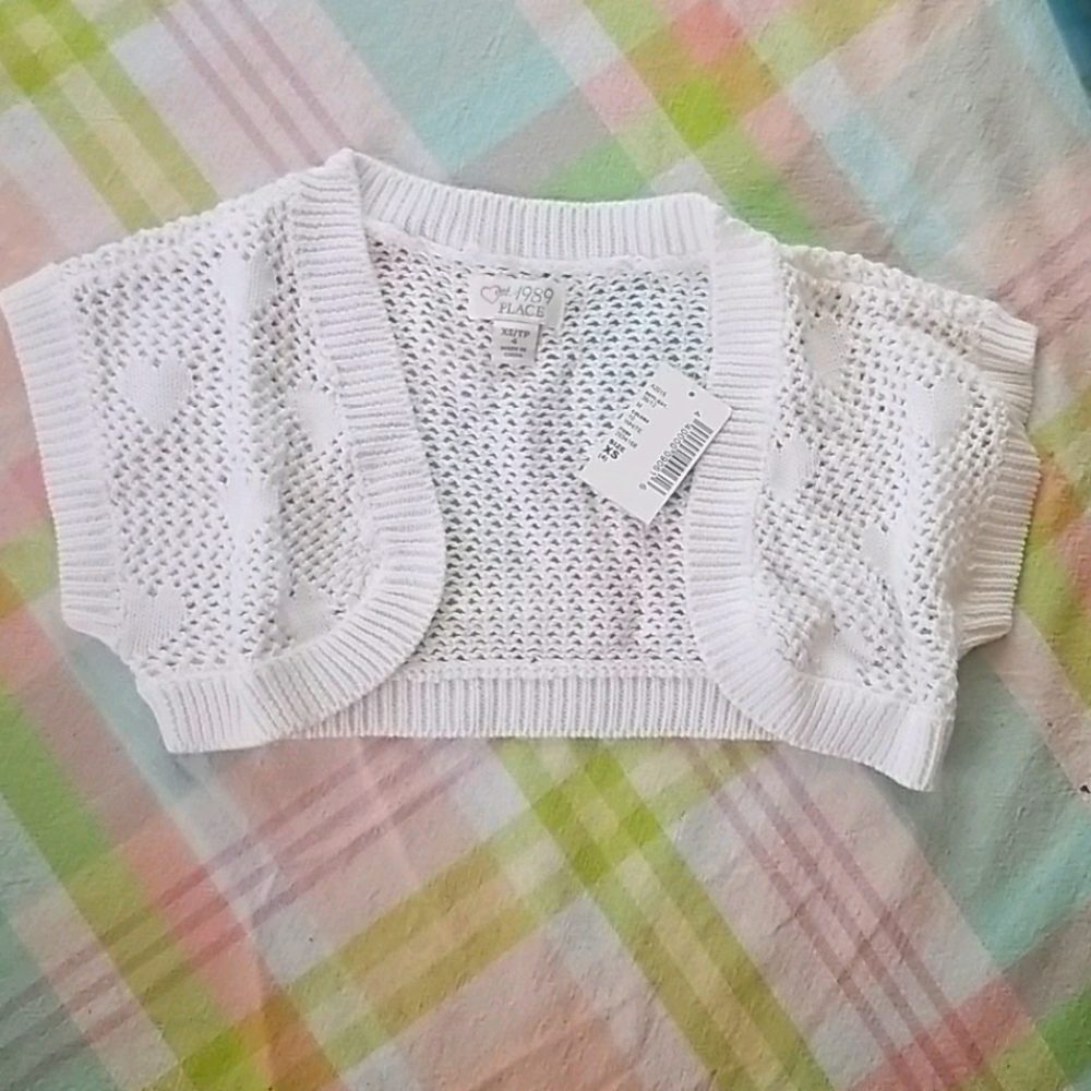 New size 4 Girls Sweater Shrug easter  heart dress